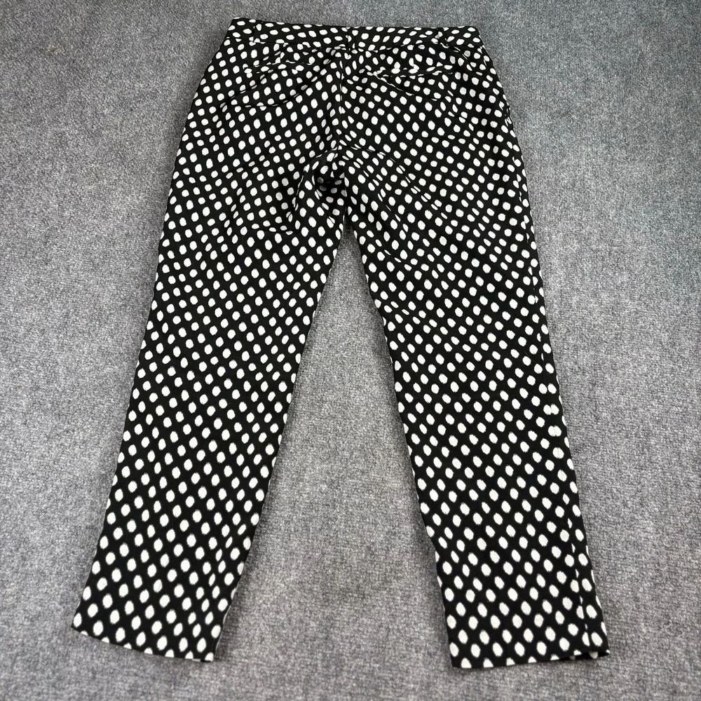 Banana Republic Pants Women 6 Black White Polka‎ Dot Soft Camden Classic Preppy